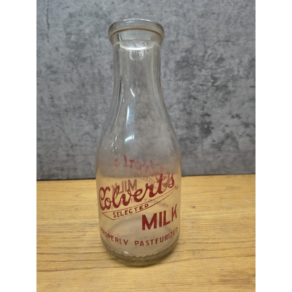 Vintage Colvert's Selected Milk Bottle Glass Collectible